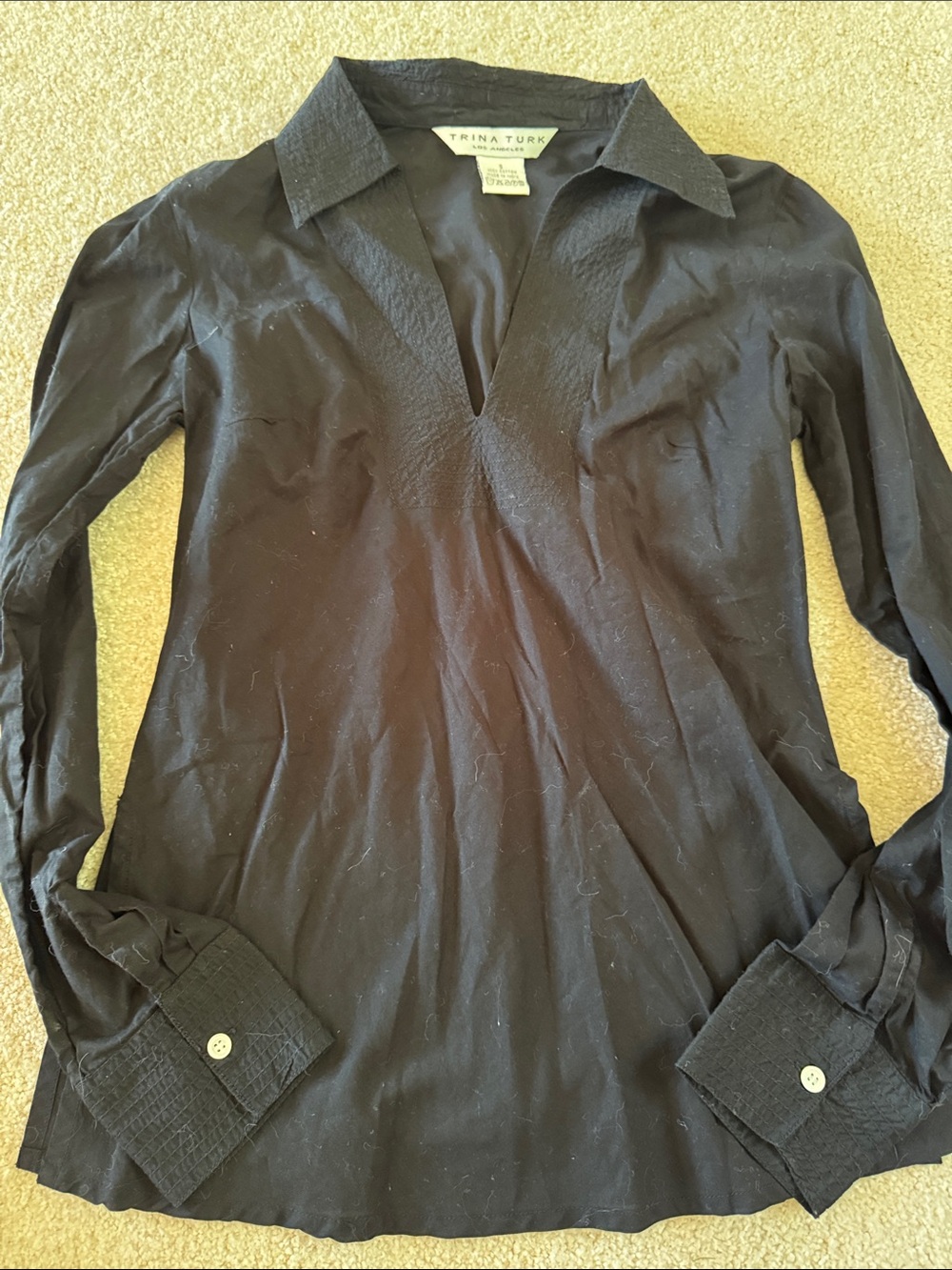 Trina Turk Black Tunic Long-Sleeve Shirt
